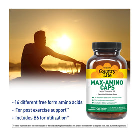 Country Life Max-Amino Caps étiquette avec ingrédients