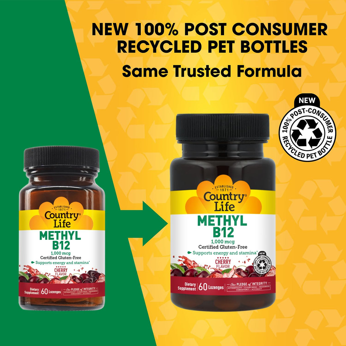 Country Life Methyl B12 1000 mcg pastilles cerise arrière