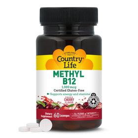 Country Life Methyl B12 1000 mcg pastilles cerise avant