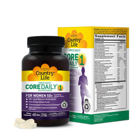 Country Life Multivitamine Femme 50+ 60 comprimés, vue avant du flacon