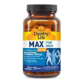 Country Life Multivitamine pour Hommes sans Fer 120 Comprimés vue de face