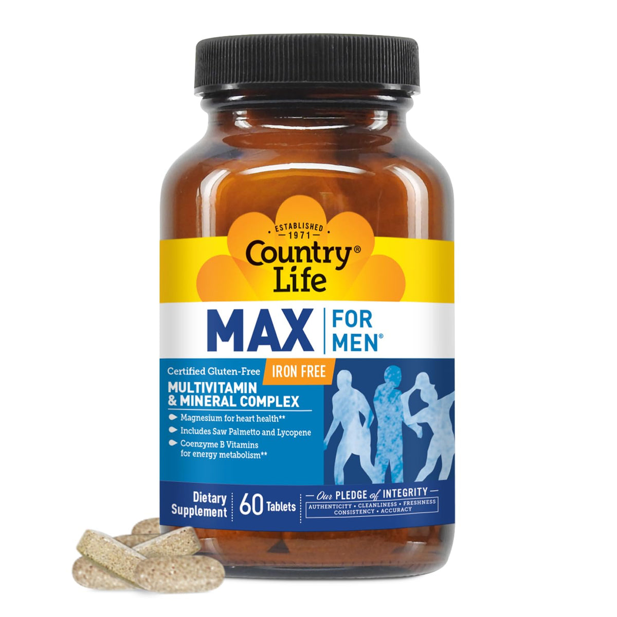 Country Life Multivitamines pour Hommes 60 Comprimés, vue avant