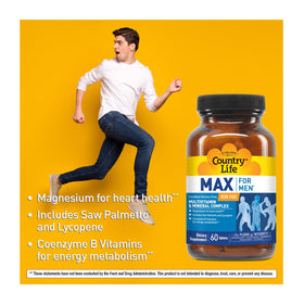 Country Life Multivitamines pour Hommes, vue arrière de l'emballage