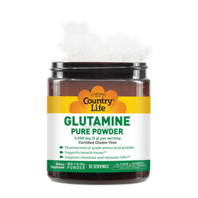 Country Life Poudre de L-Glutamine Pure 5000 mg avec cuillère doseuse