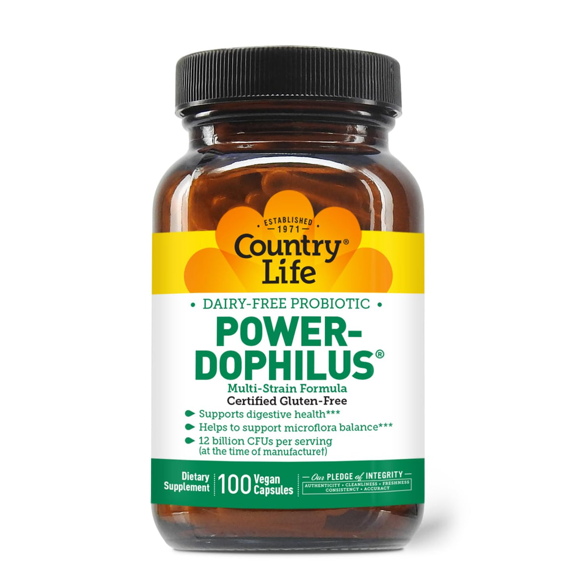 Country Life Probiotiques Végétaliens 100 Capsules vue de face