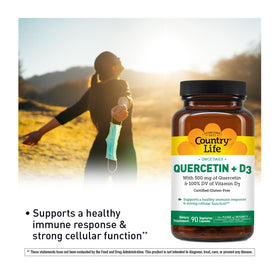 Country Life Quercetin 500mg Capsules avec étiquette détaillée