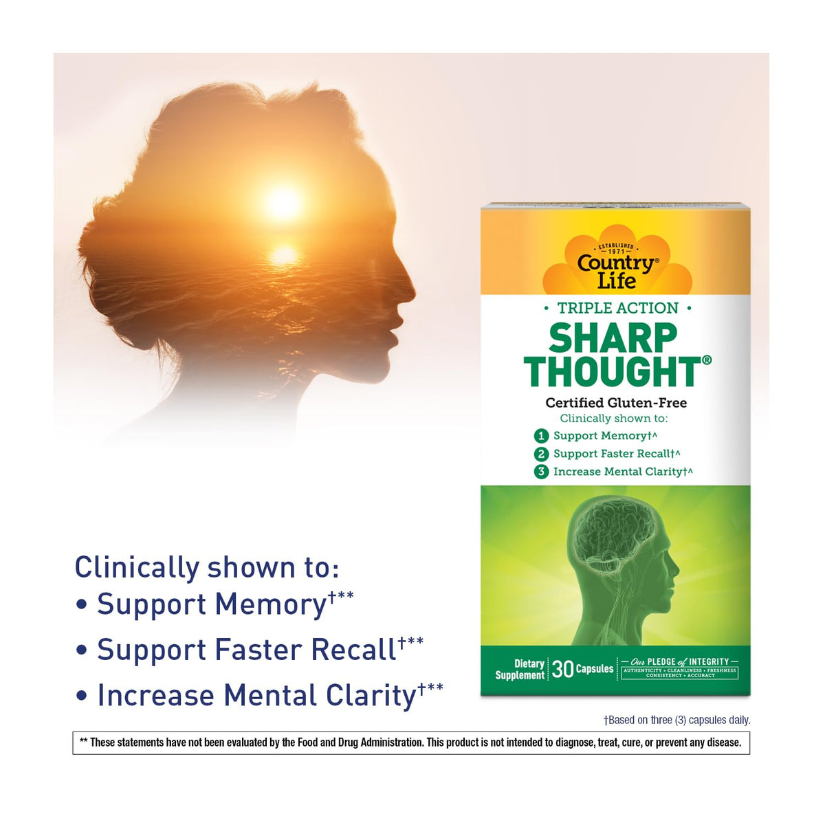 Country Life Sharp Thought capsules close-up