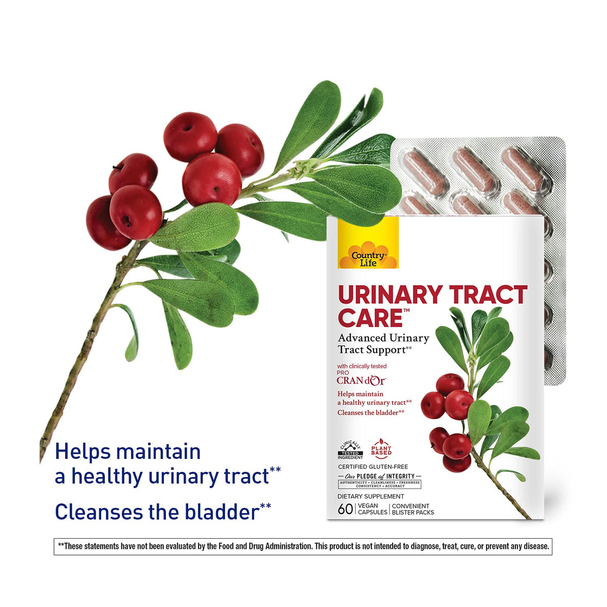 Country Life Urinary Tract Care emballage avec capsules visibles