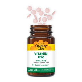 Country Life Vitamine B12 1 000 mcg 60 comprimés vue de côté