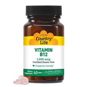 Country Life Vitamine B12 1 000 mcg 60 comprimés vue de face
