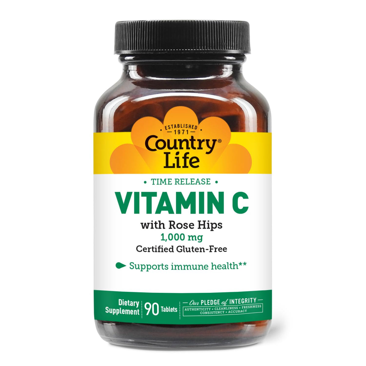 Country Life Vitamine C 1 000 mg comprimés, flacon de 90 comprimés