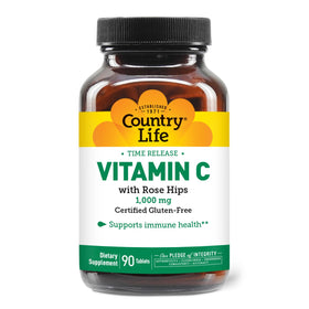 Country Life Vitamine C 1 000 mg comprimés, flacon de 90 comprimés