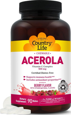 Country Life Vitamine C 500 mg 90 comprimés à mâcher vue avant