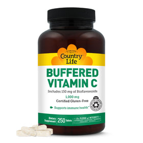 Country Life Vitamine C tamponnée 1000 mg 250 comprimés vue de face