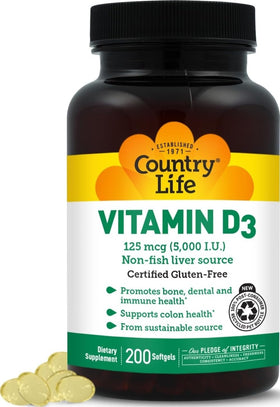 Country Life Vitamine D3 125 mcg gélules molles vue avant
