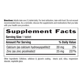 Country Life Zinc Picolinate 25 mg 100 comprimés comprimés sur une table