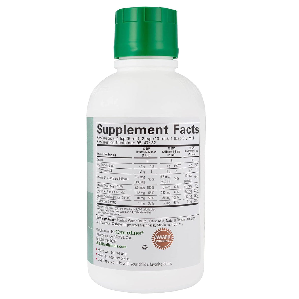 Couvercle du flacon de Calcium Liquide avec dosage