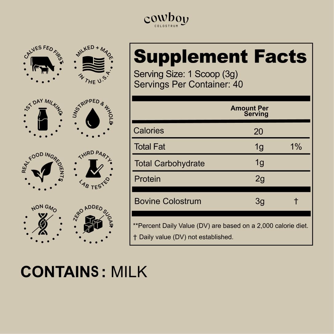 COWBOY COLOSTRUM poudre de colostrum bovin 181g vue arrière