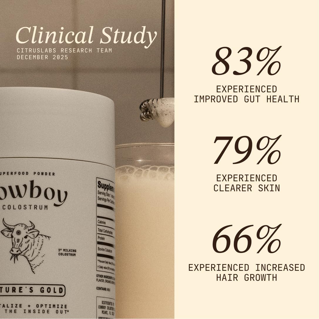 COWBOY COLOSTRUM poudre de colostrum bovin sur une table