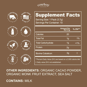 COWBOY COLOSTRUM sachet individuel de colostrum au chocolat
