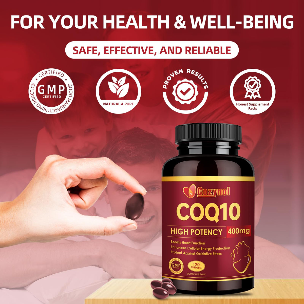 Cozynol CoQ10 Softgels, gélule molle avec huile de poisson visible