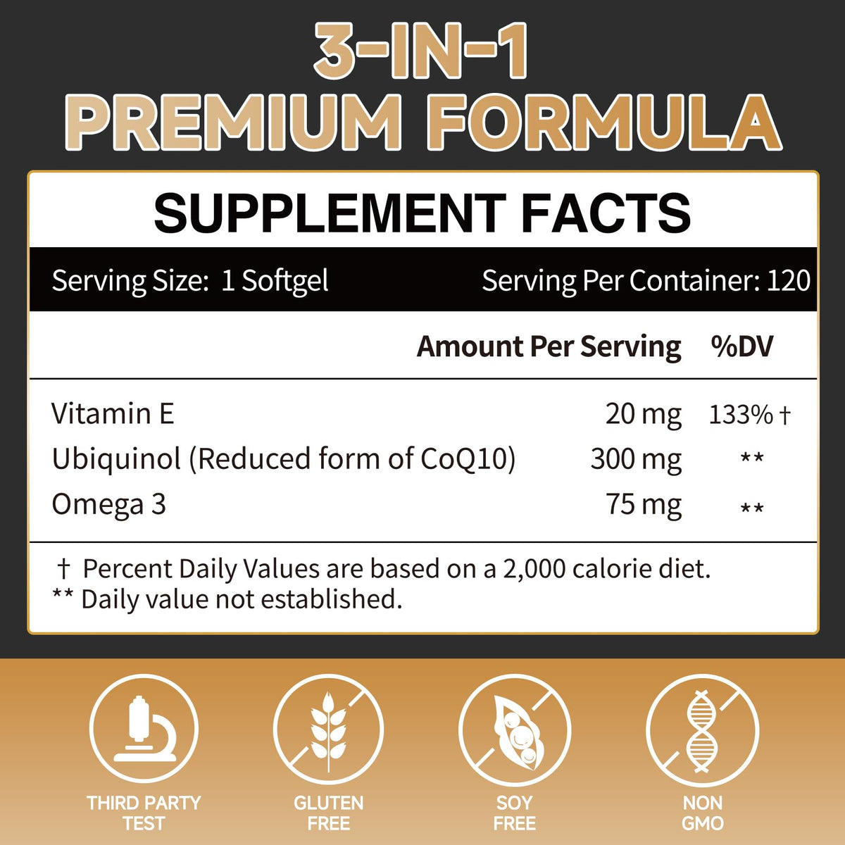 Cozynol Ubiquinol CoQ10 300mg packaging side view