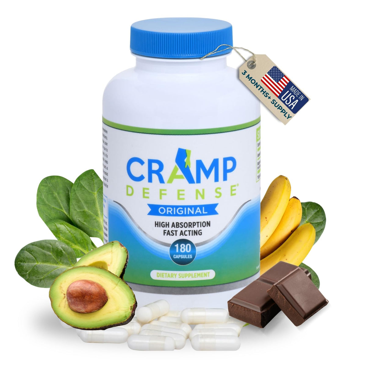 Cramp Defense Complément Alimentaire Magnésium 181g Capsules vue de face