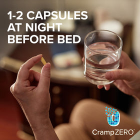 CrampZero Potassium Magnésium 60 Capsules avec un verre d'eau