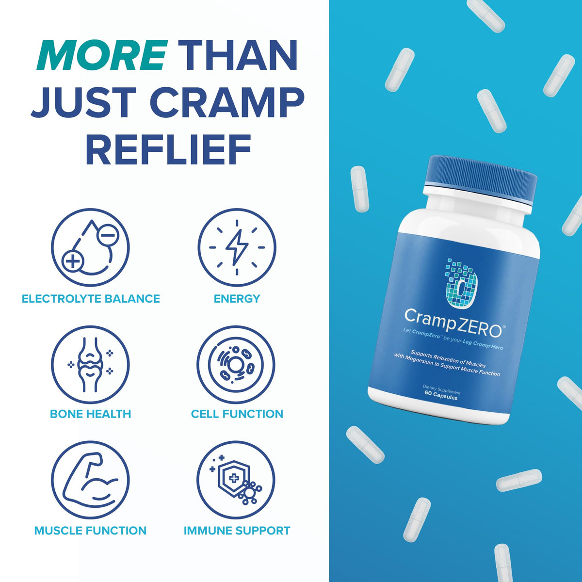 CrampZero Potassium Magnésium 60 Capsules en main