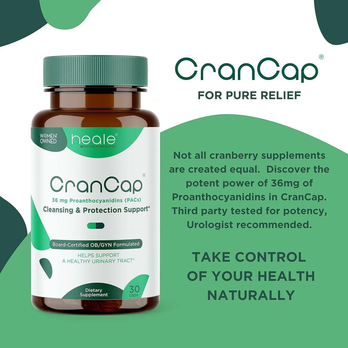 CranCap Complément Alimentaire Cranberry 180 Jours, capsules à côté d'une canneberge