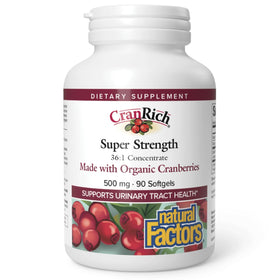 CranRich Natural Factors 90 capsules en vue de face