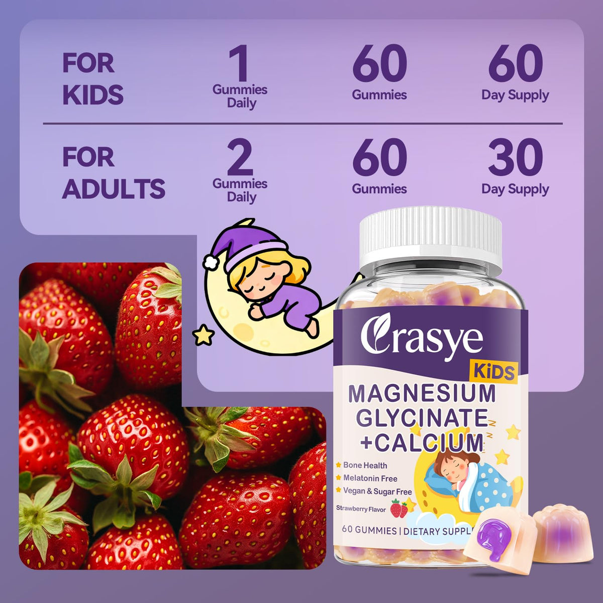Crasye gummies dans un bol avec des vitamines