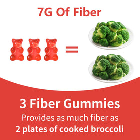 Crasye Gummies de Fibres Prébiotiques 222g, portion ouverte