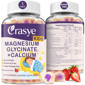 Crasye gummies de magnésium glycinate et calcium vue de face