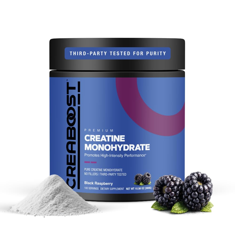CreaBOOST Poudre de Créatine Monohydrate 531g pot ouvert vue de face
