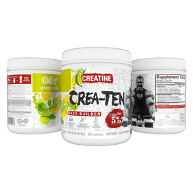 CreaTEN Poudre de Créatine Citron-Lime dans un verre d'eau