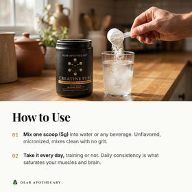 Créatine monohydrate Dear Apothecary dans un shaker