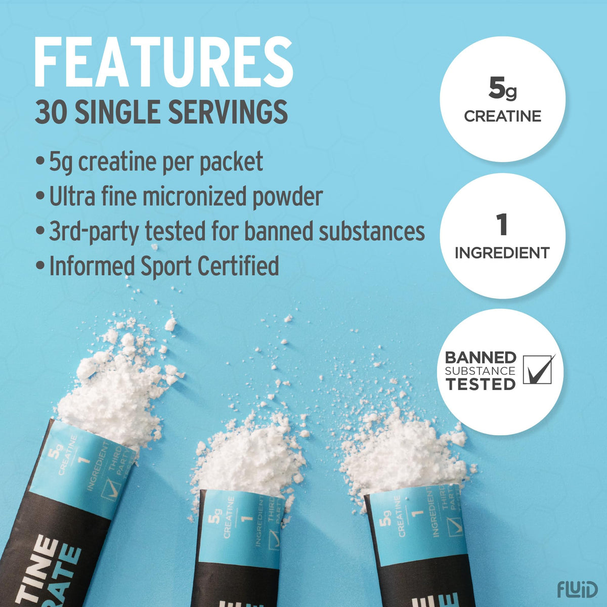 Créatine monohydrate Fluid en poudre fine