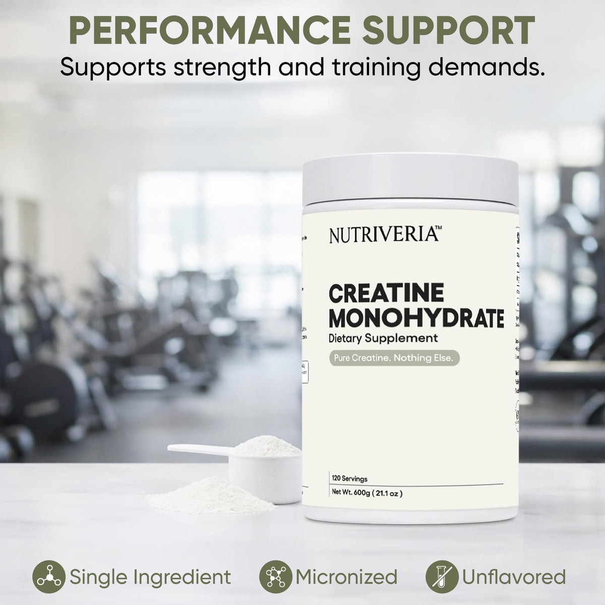 Créatine monohydrate Nutriveria dans un shaker