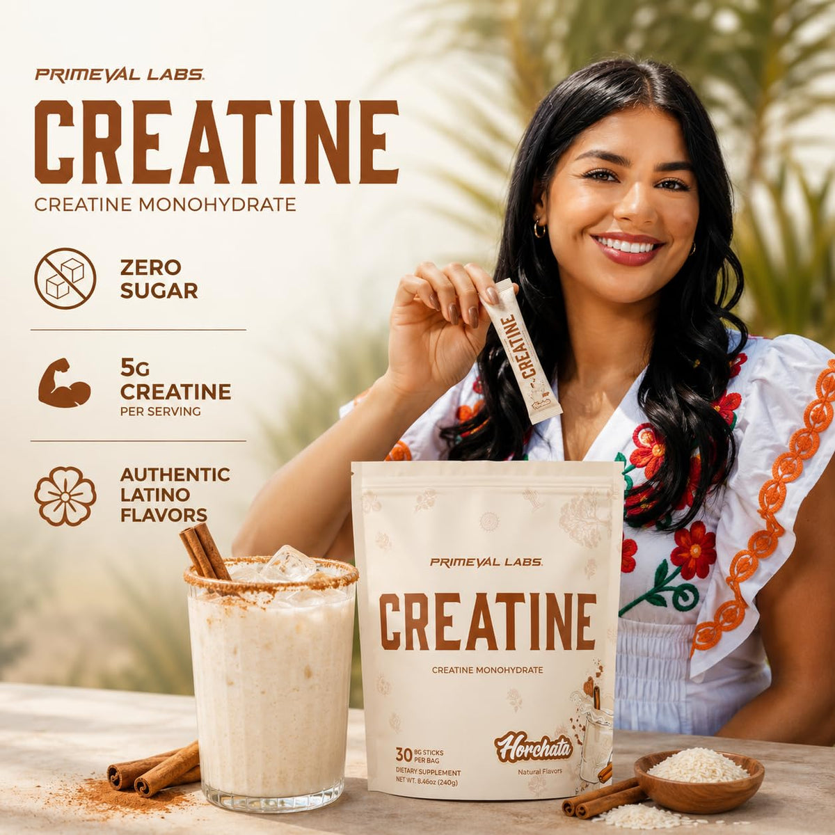 Créatine monohydrate Primeval Labs dans un shaker