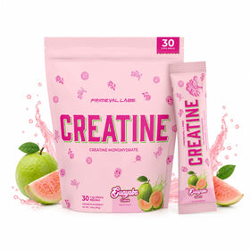 Créatine Monohydrate Primeval Labs saveur guayaba, vue de face