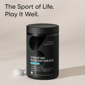 Créatine monohydrate Sports Research dans un shaker