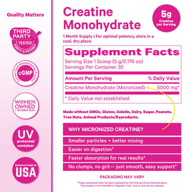 Créatine Pink Stork à côté d'un smoothie