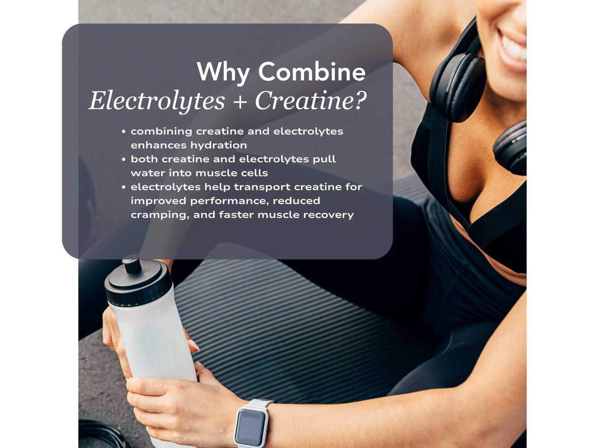 Créatine Zeal Naturals sur une table avec des accessoires de sport