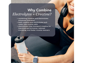 Créatine Zeal Naturals sur une table avec des accessoires de sport