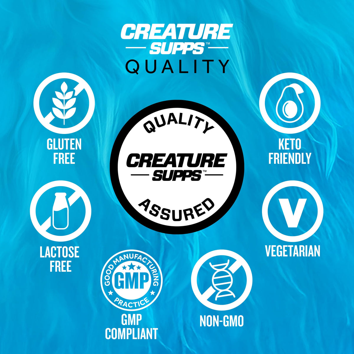 CREATURE Creatine Complex 300g with a shaker bottle
