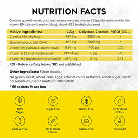 CreGAAtine Créatine Micronisée avec un verre d'eau