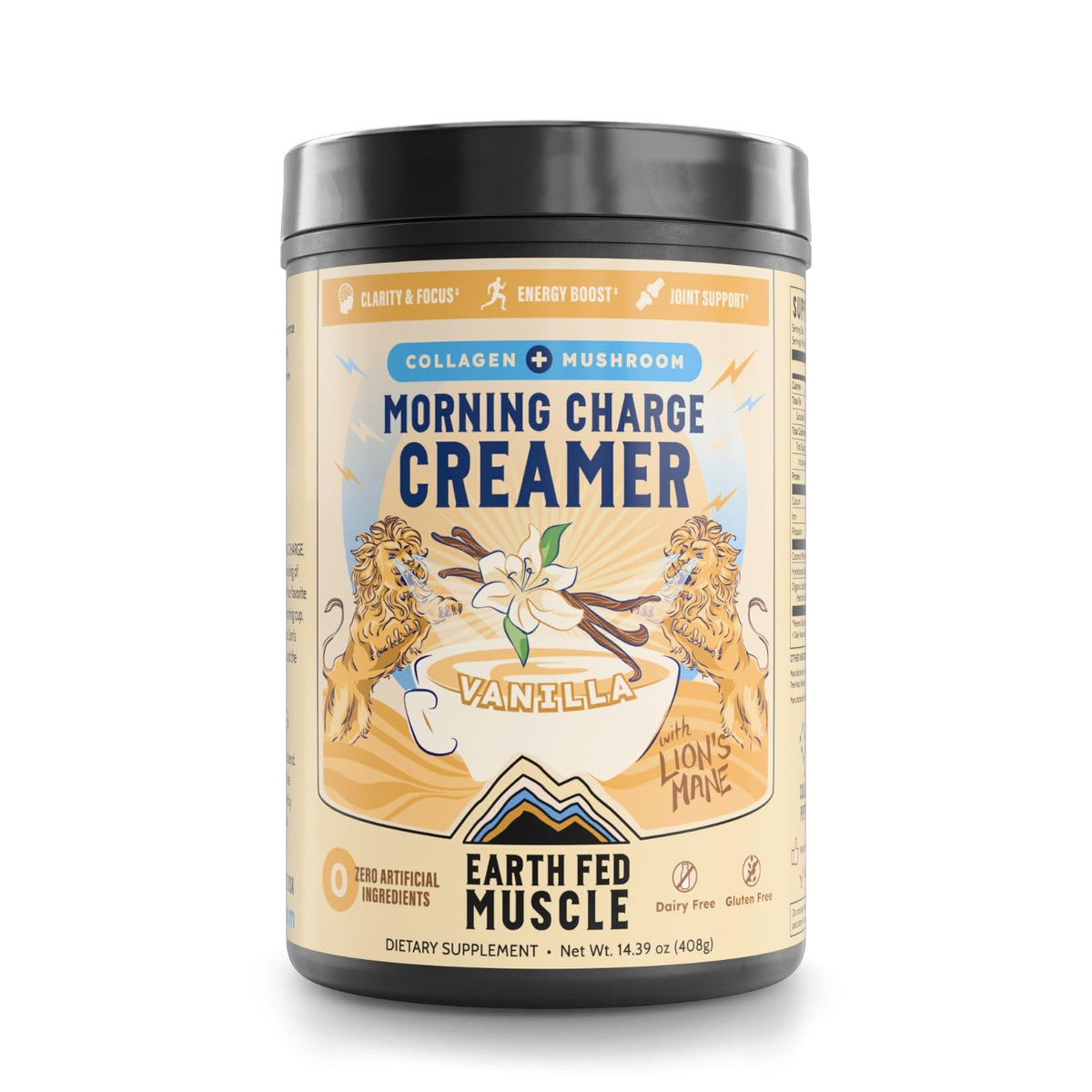 Crème à café vanille Earth Fed Muscle 490g vue de face