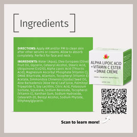 Crème à l'acide alpha-lipoïque Reviva Labs avec des éléments naturels