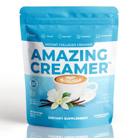 Crème Amazing au Collagène 320g vue avant avec étiquette vanille